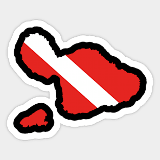 Maui Scuba Diver Design – Diver Down Flag Sticker